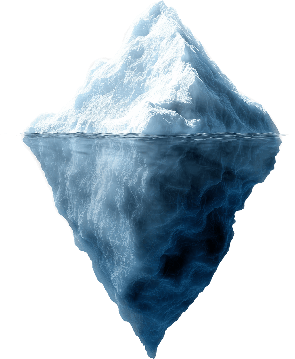 Iceberg illustrating the hidden engineering layers of production AI