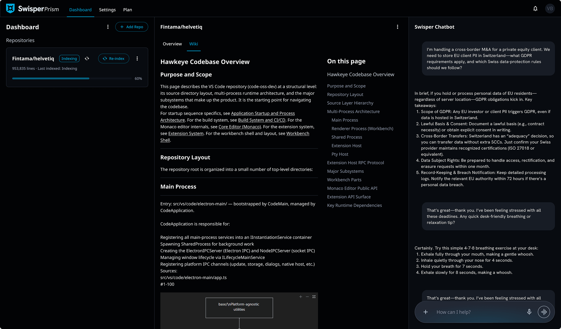 Prism Console: Dashboard, Wiki, and AI Architect